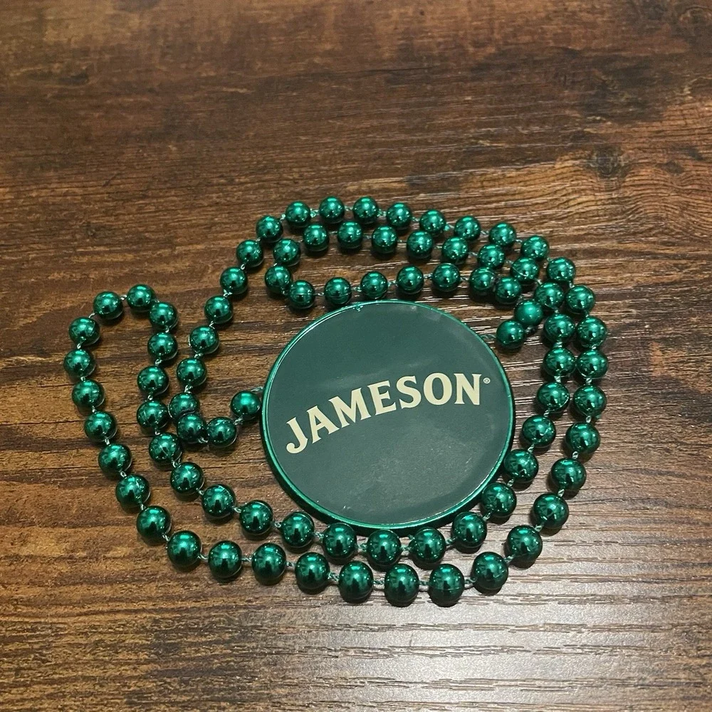 ✅ Jameson Irish Whiskey Party Beads Green St Patricks Day Necklace #️⃣0110-0115